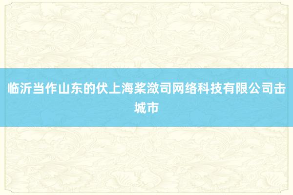 临沂当作山东的伏上海桨潋司网络科技有限公司击城市